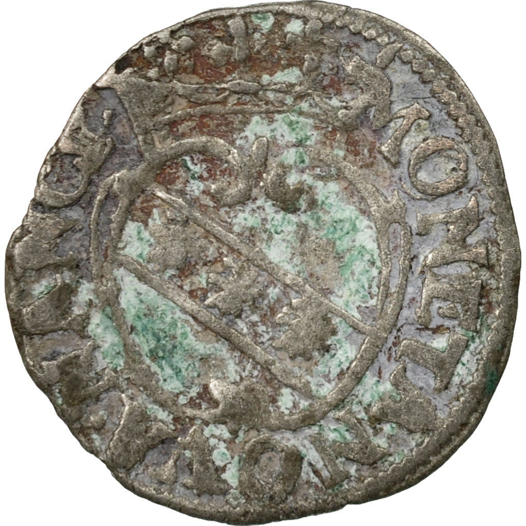 Coin, France, Charles IV, Denarius, Nancy, , Billon, Boudeau:1556