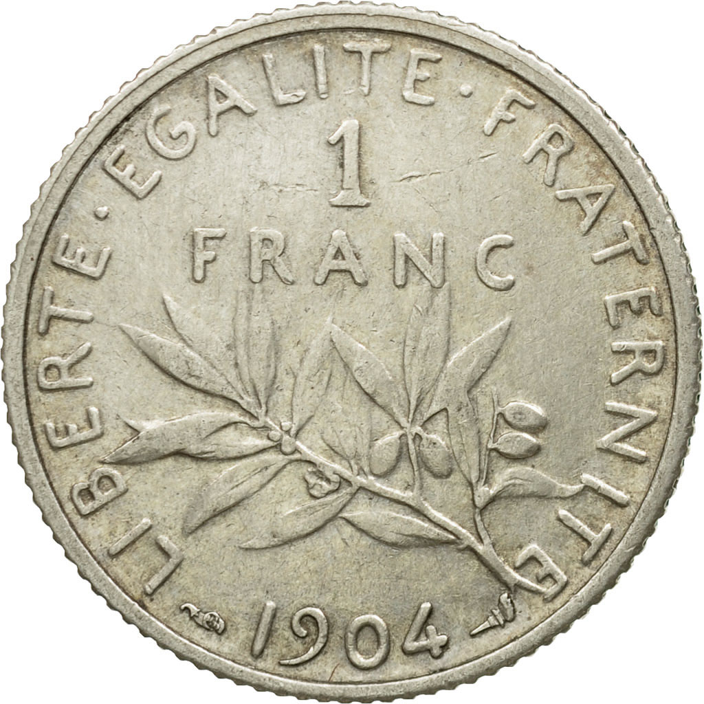 Coin, France, Semeuse, Franc, 1904, Paris, , Silver, KM:844.1