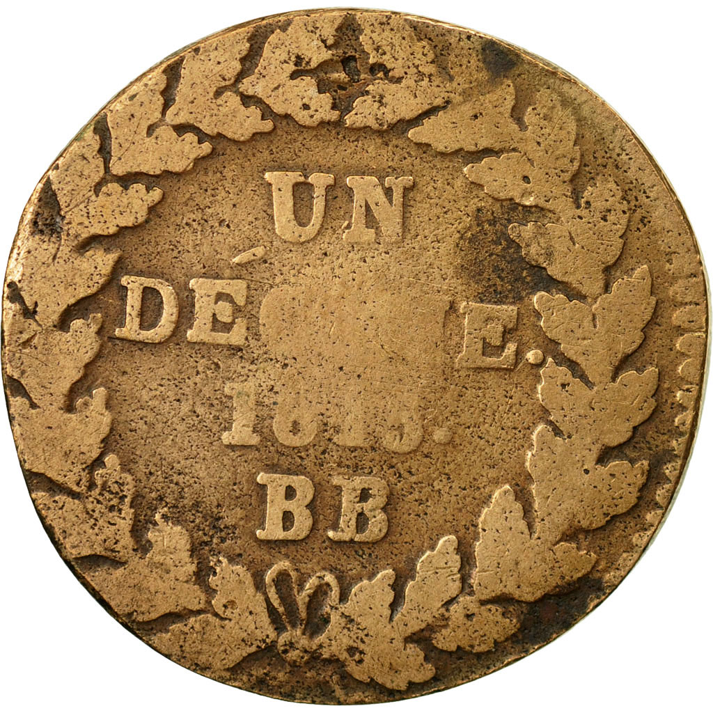 Coin, France, Louis XVIII, Decime, 1815, Strasbourg, , Bronze, KM:701
