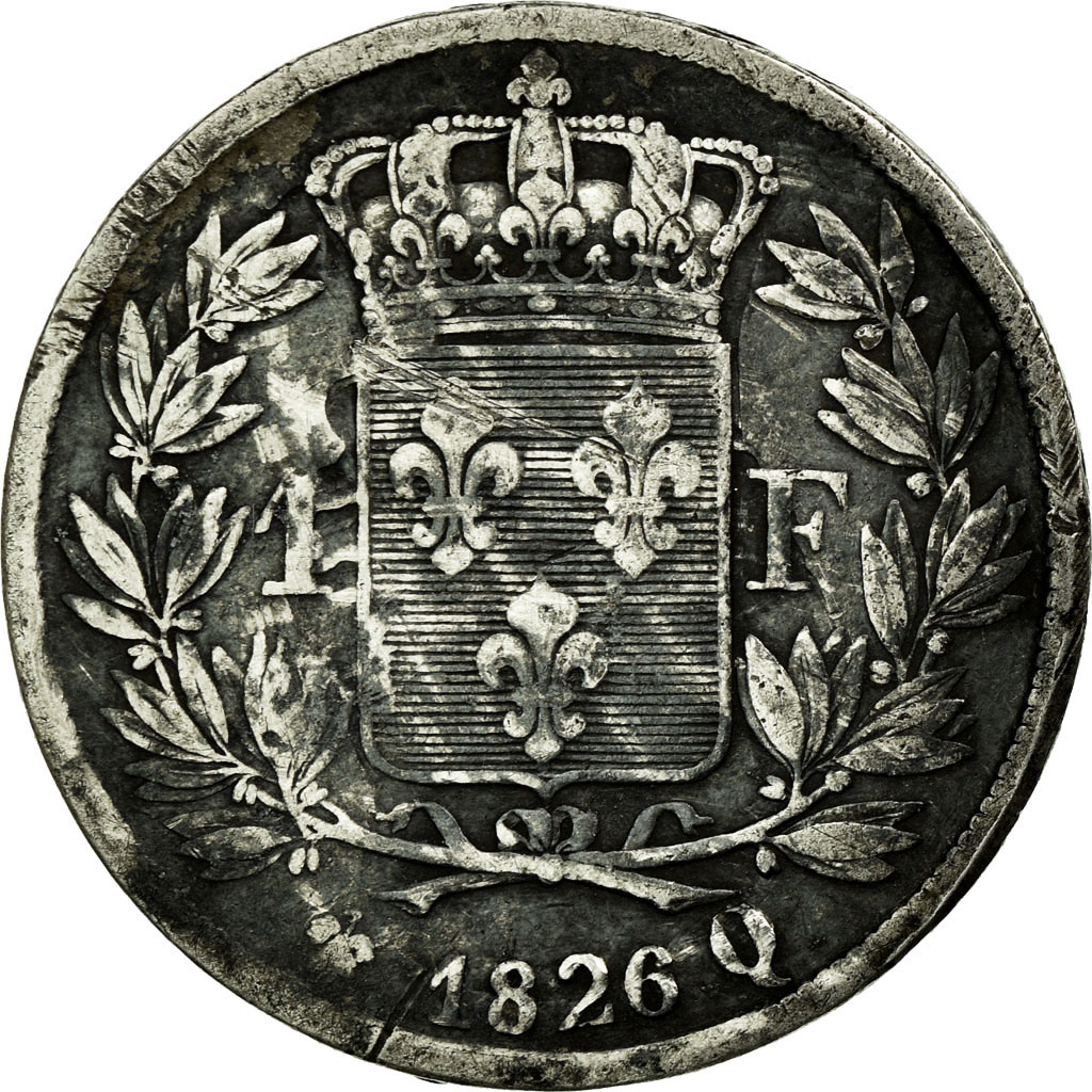 Coin, France, Charles X, Franc, 1826, Perpignan, , Silver, KM:724.11