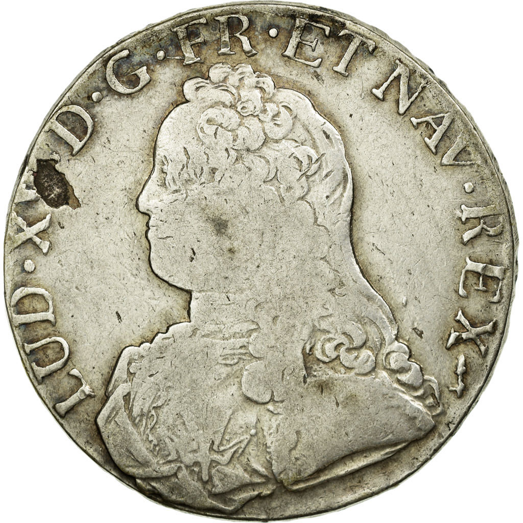 Coin, France, Louis XV, Écu aux branches d'olivier, Ecu, 1726, Dijon