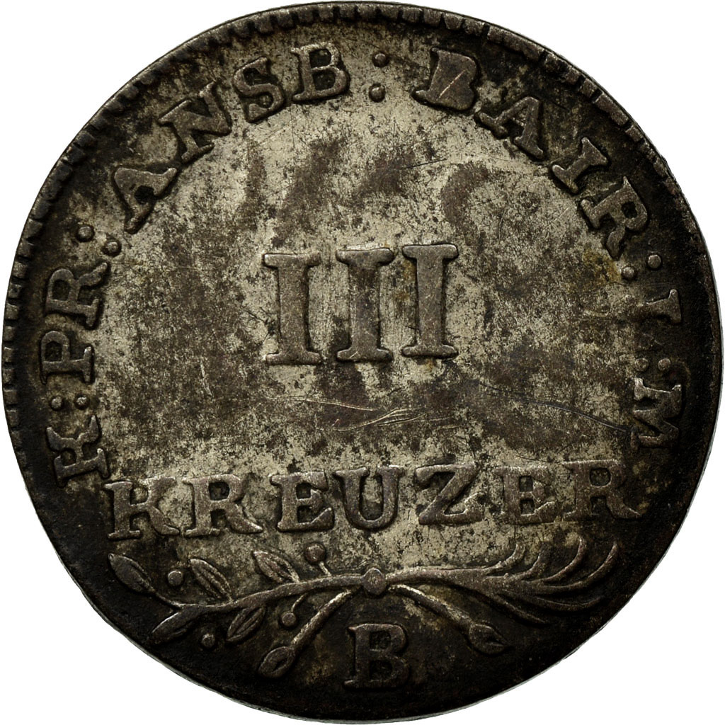 Coin, German States, BRANDENBURG-ANSBACH, 3 Kreuzer, 1802, , Billon