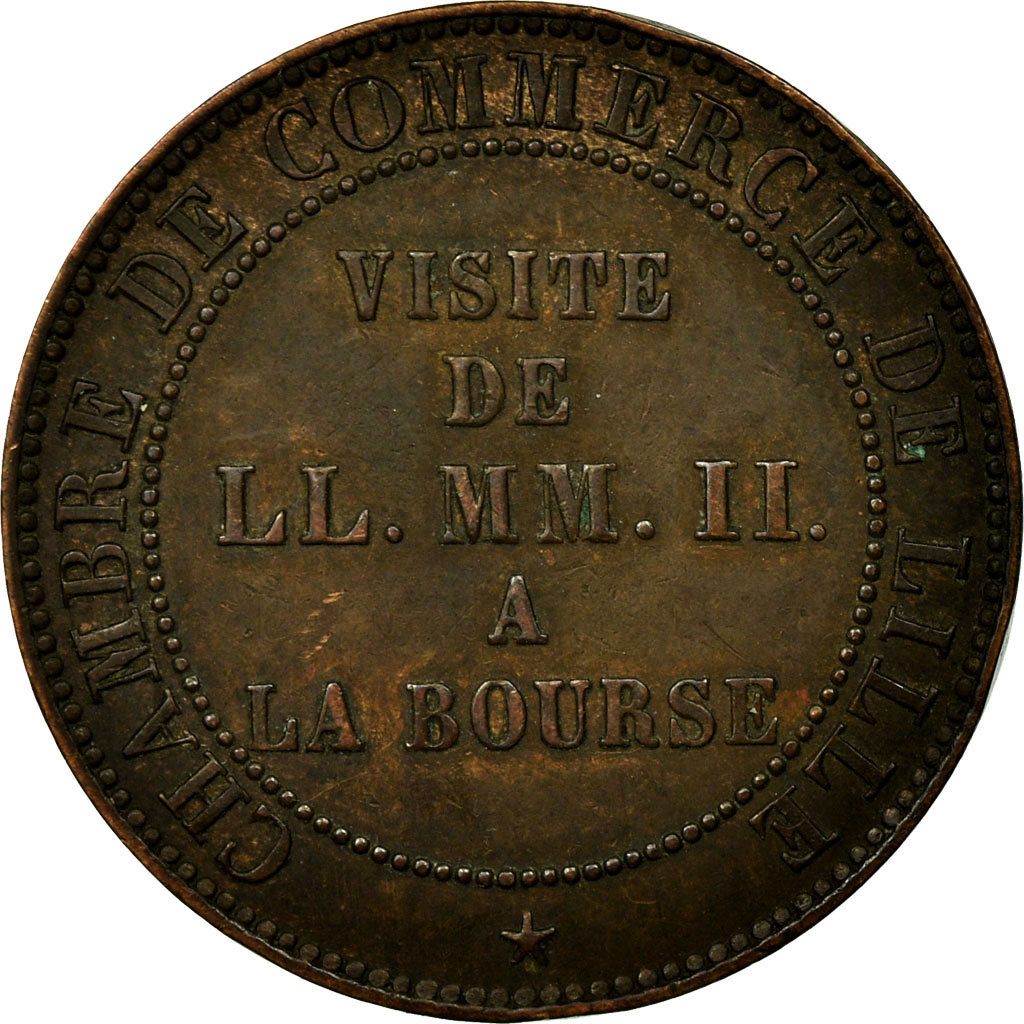France, Token, Chamber of Commerce, Visite de Napoléon III à Lille, 1853