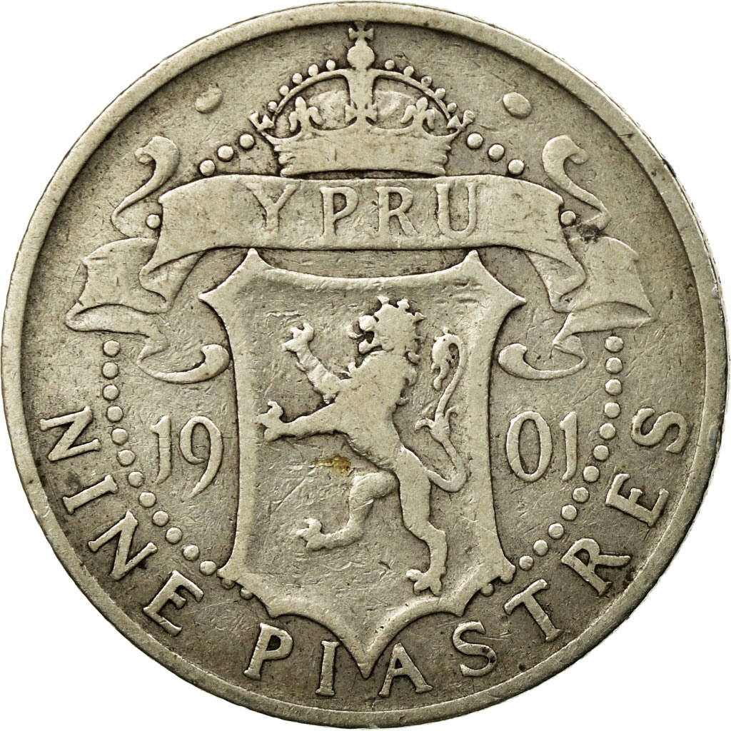 Coin, Cyprus, 9 Piastres, 1901, , Silver, KM:6