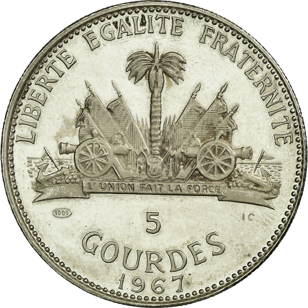 Coin, Haiti, 5 Gourdes, 1967, , Silver, KM:64.1 | North & Central