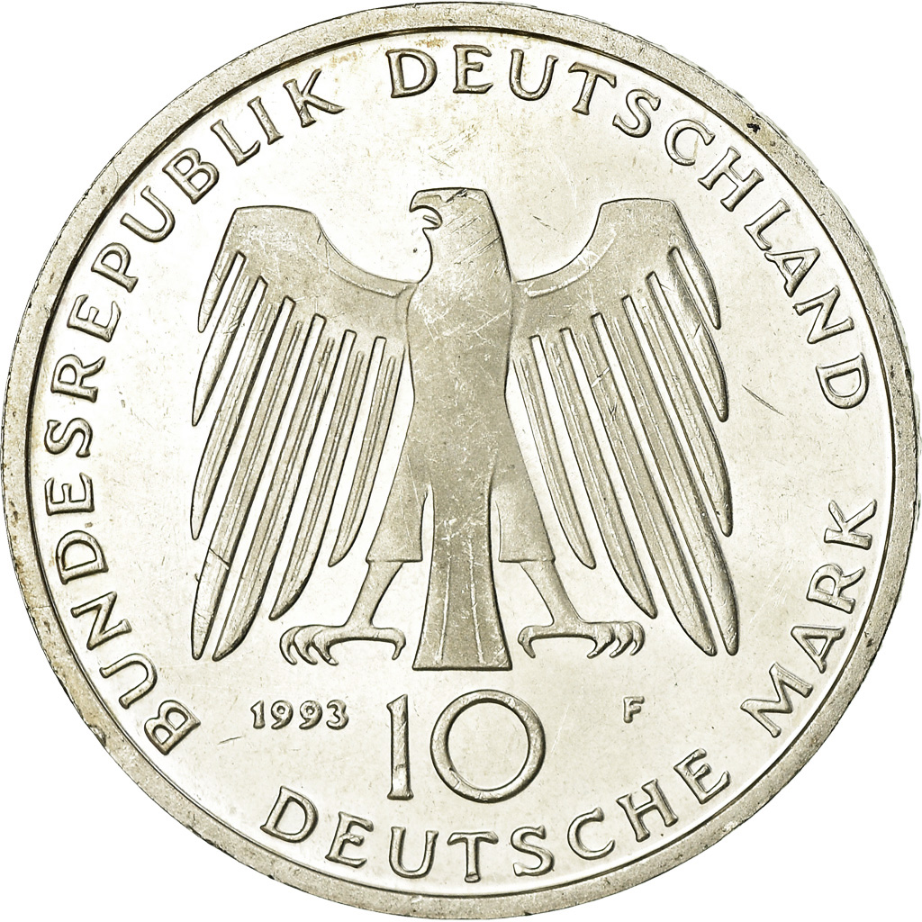Coin, GERMANY - FEDERAL REPUBLIC, 10 Mark, 1993, Stuttgart, Germany, 