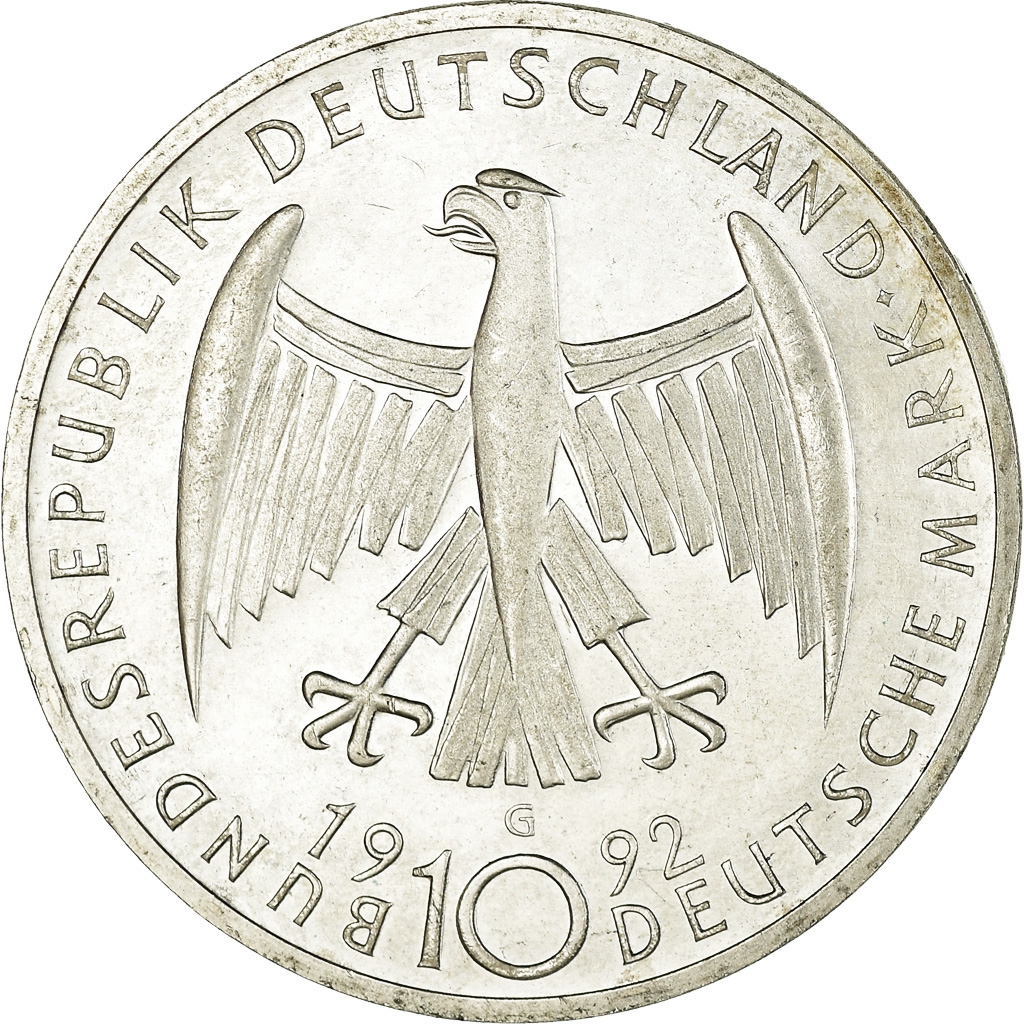 Coin, GERMANY - FEDERAL REPUBLIC, 10 Mark, 1992, Karlsruhe, Germany, 