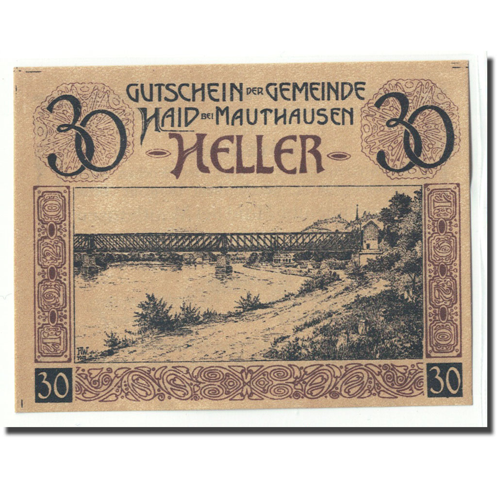 [#662134] Banknote, Austria, Haid bei Mauthausen O.Ö. Industriegemeinde, 30 Hell