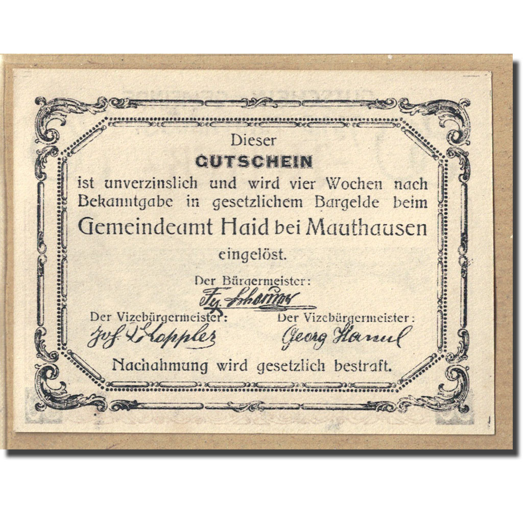 [#662134] Banknote, Austria, Haid bei Mauthausen O.Ö. Industriegemeinde, 30 Hell
