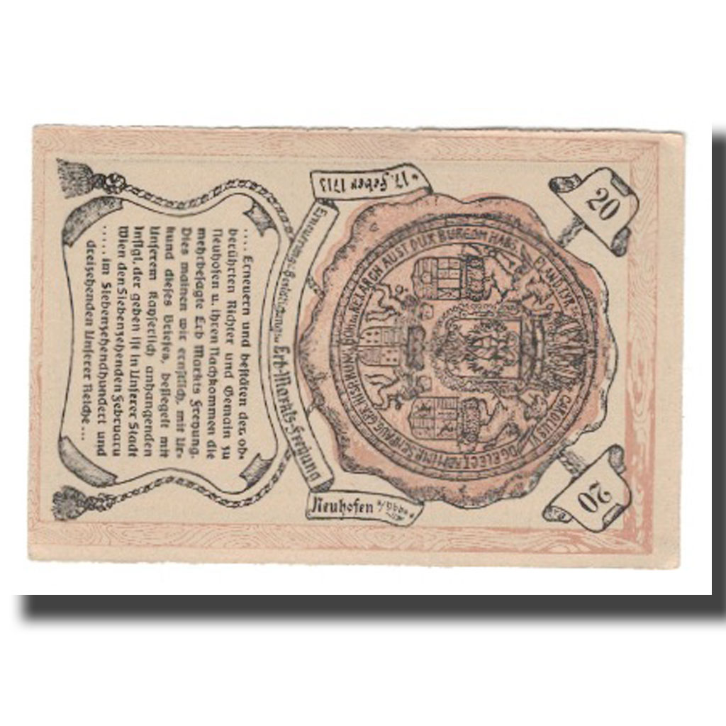 [#663195] Banknote, Austria, Neumarkt an der Ybbs N.Ö. Marktgemeinde, 20 Heller,
