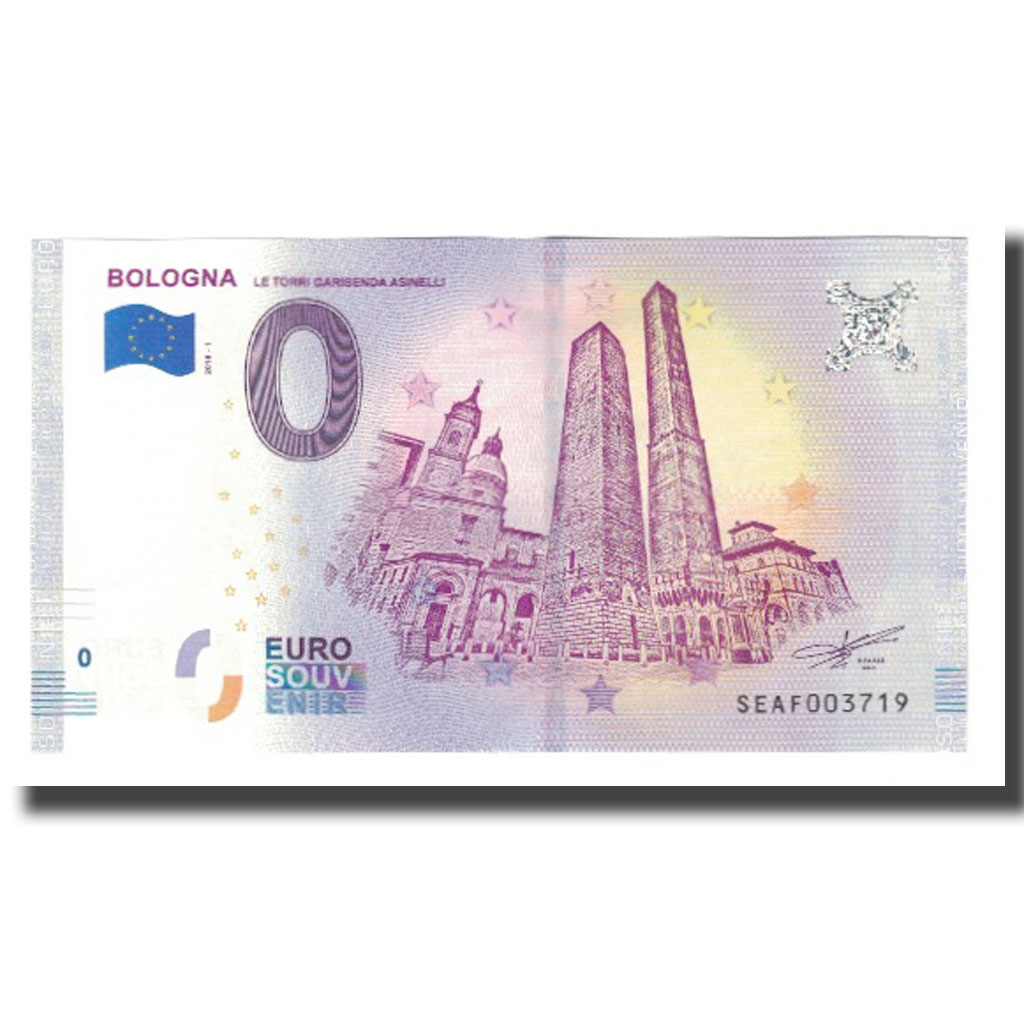 Italie, Billet Touristique - 0 Euro, Italy - Bologna - Les Tours Garisenda et