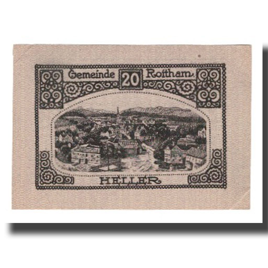 [#666076] Banknote, Austria, Roitham O.Ö. Gemeinde, 20 Heller, paysage 1, 1920