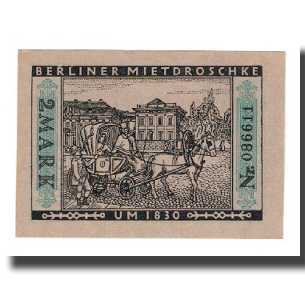 Billete, Alemania, Berlin Stadt, 2 Mark, calèche, 1922, 1922-03-01, EBC