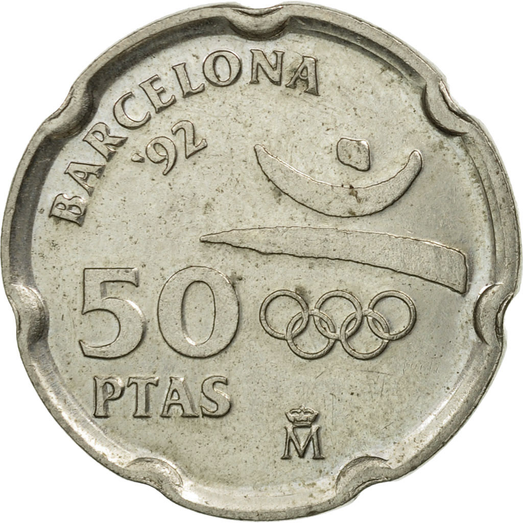 Moneda, España, Juan Carlos I, 50 Pesetas, 1992, Madrid, BC+, Cobre - níquel