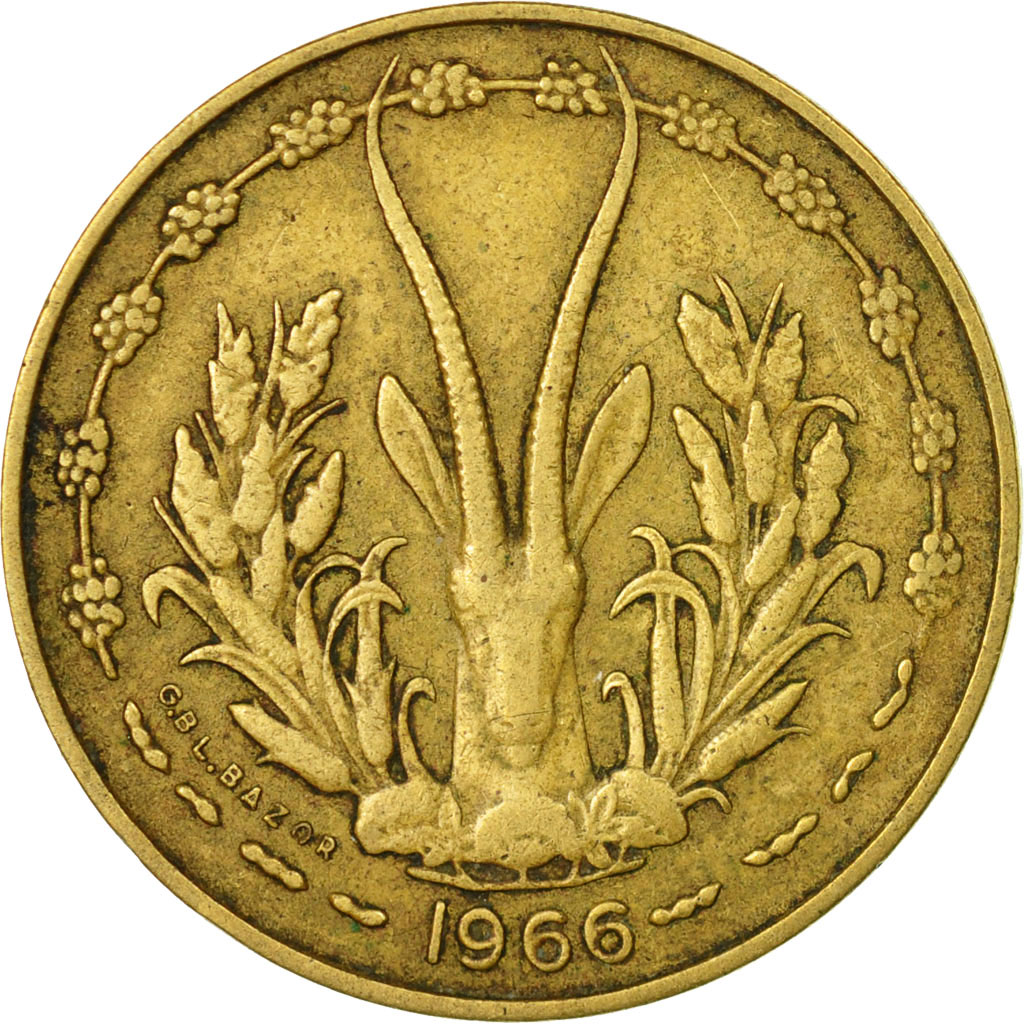 Münze, West African States, 10 Francs, 1966, Paris, S+, Aluminum-Nickel-Bronze
