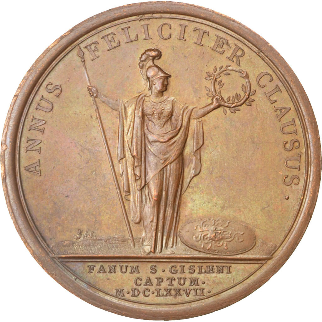 France, Medal, Louis XIV, Politics, Society, War, Mauger, , Copper