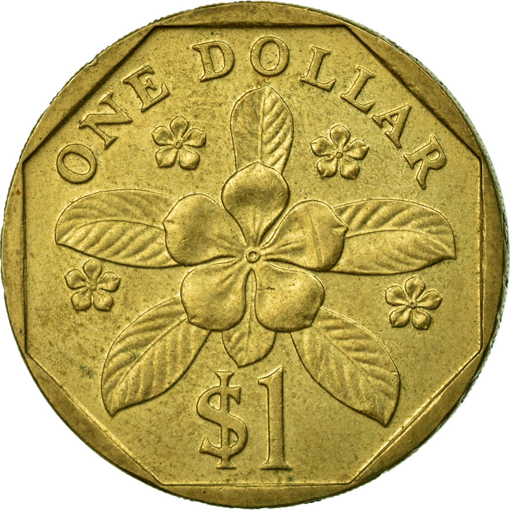 Coin, Singapore, Dollar, 1989, British Royal Mint, EF(4045), Aluminum