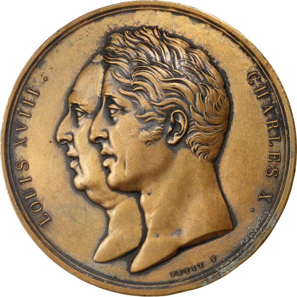 Frankrijk, Medal, Charles X, Business & industry, Petit, ZF+, Koper