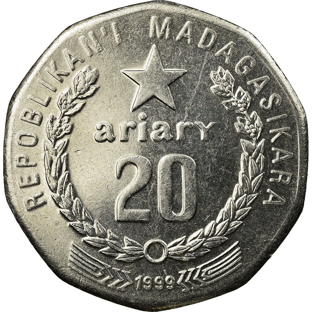 Coin, Madagascar, 20 Ariary, 1999, Royal Canadian Mint, , Nickel Clad