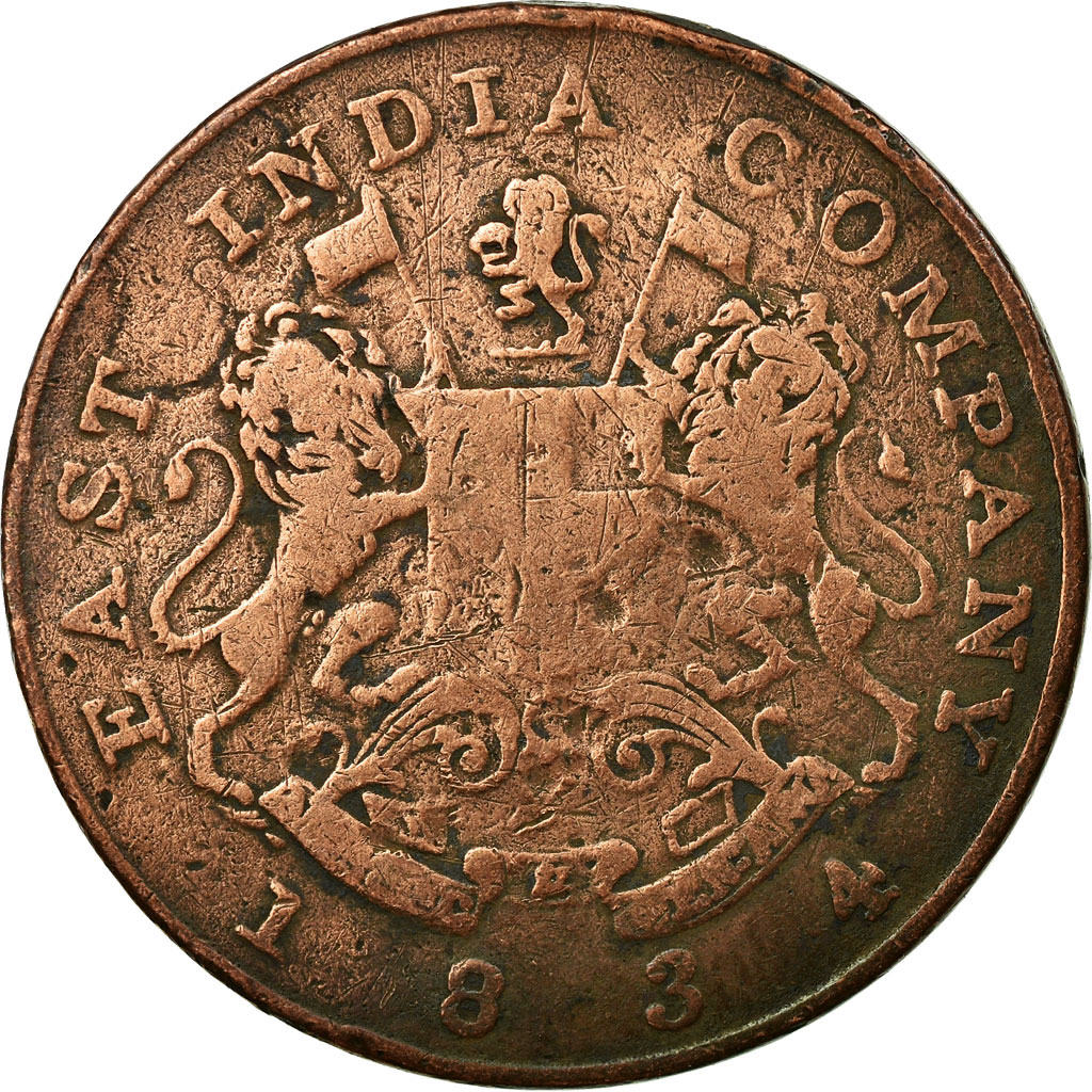 Coin, INDIA-BRITISH, BOMBAY PRESIDENCY, 1/2 Anna, 1834, , Copper
