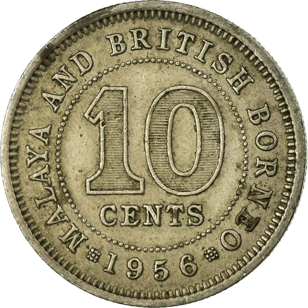 Coin, MALAYA & BRITISH BORNEO, 10 Cents, 1956, , Copper-nickel, KM:2