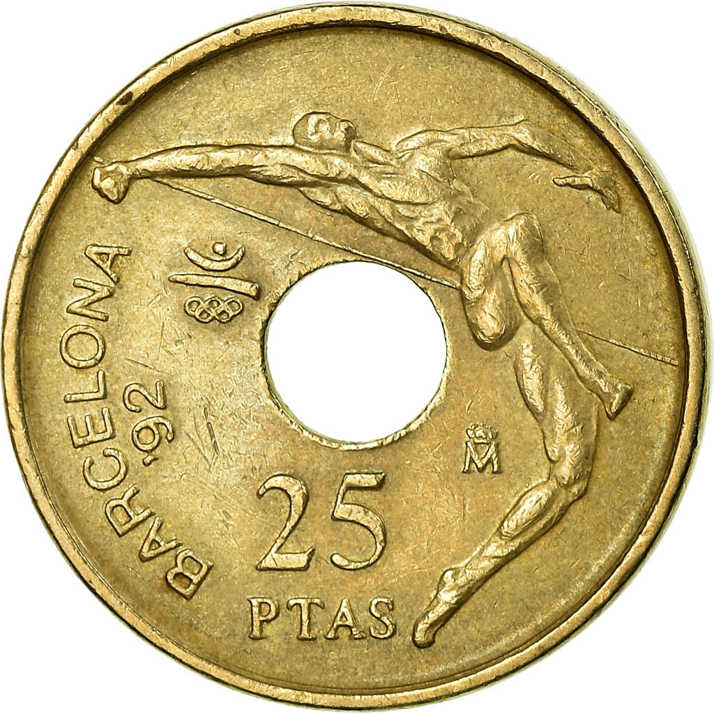Moneda, España, Juan Carlos I, 25 Pesetas, 1990, Madrid, MBC, Aluminio -
