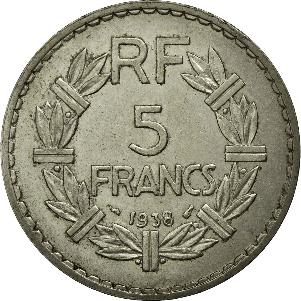 Coin, France, Lavrillier, 5 Francs, 1938, Paris, , Nickel, KM:888