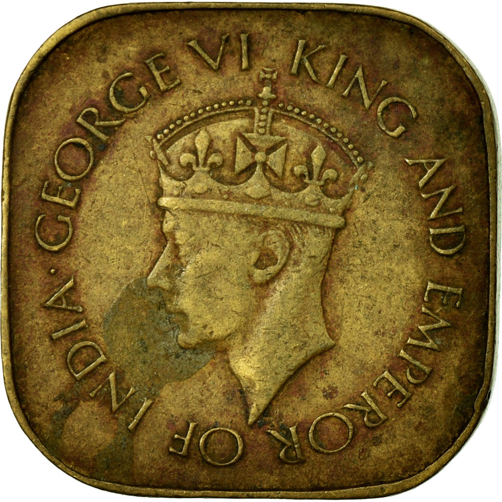 Moneda, Ceilán, George VI, 5 Cents, 1942, BC+, Níquel - latón, KM:113.1