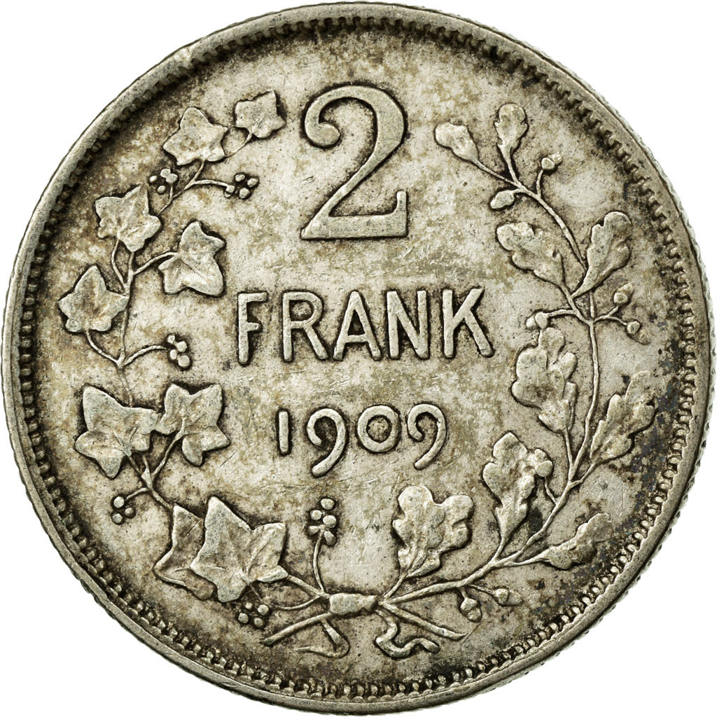 Coin, Belgium, 2 Francs, 2 Frank, 1909, , Silver, KM:59