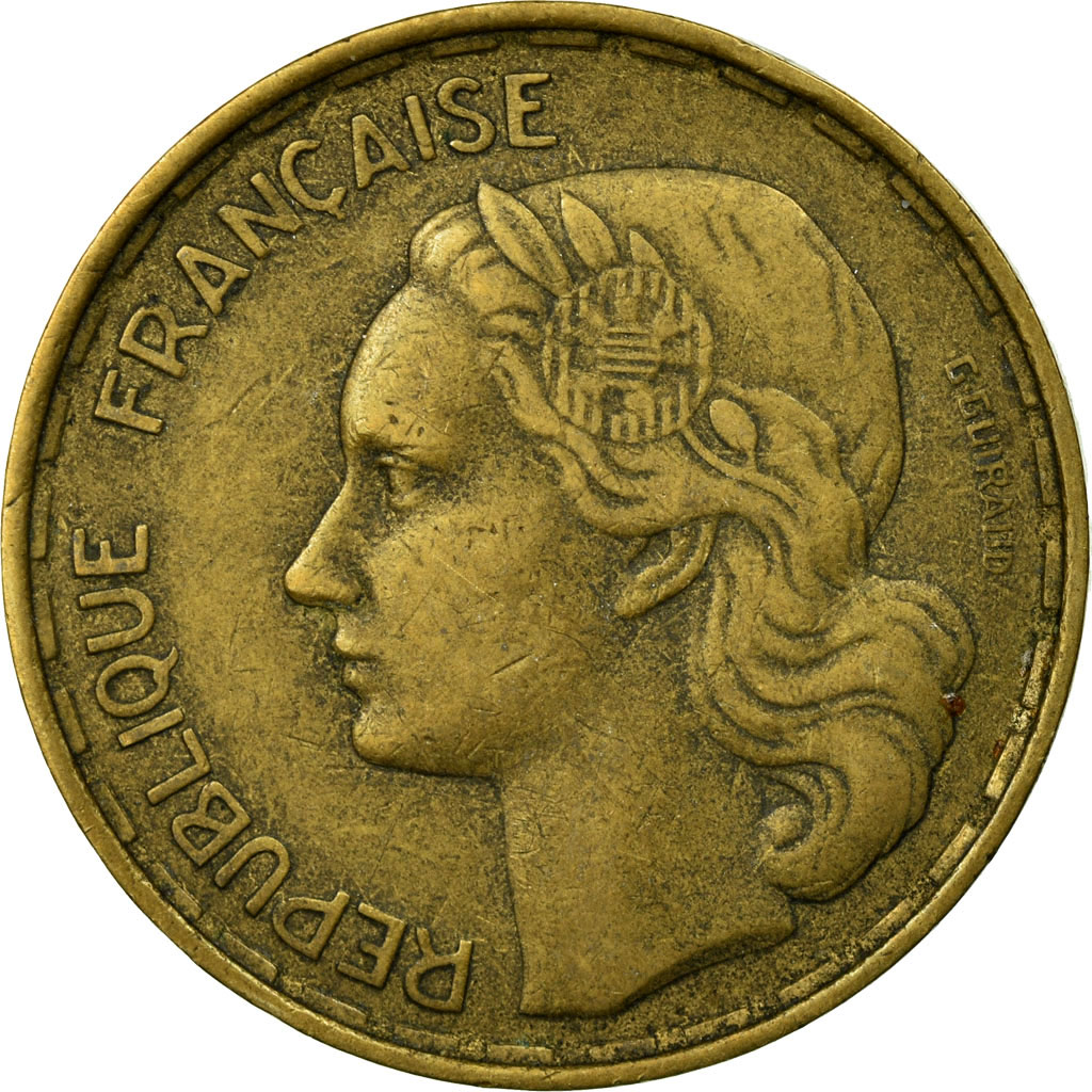 Coin, France, Guiraud, 50 Francs, 1954, Beaumont - Le Roger, 