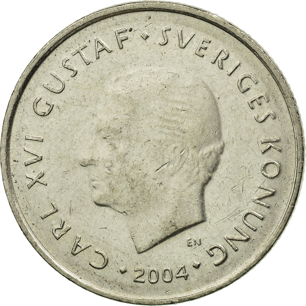 Moneda, Suecia, Carl XVI Gustaf, Krona, 2004, Eskilstuna, MBC, Cobre - níquel