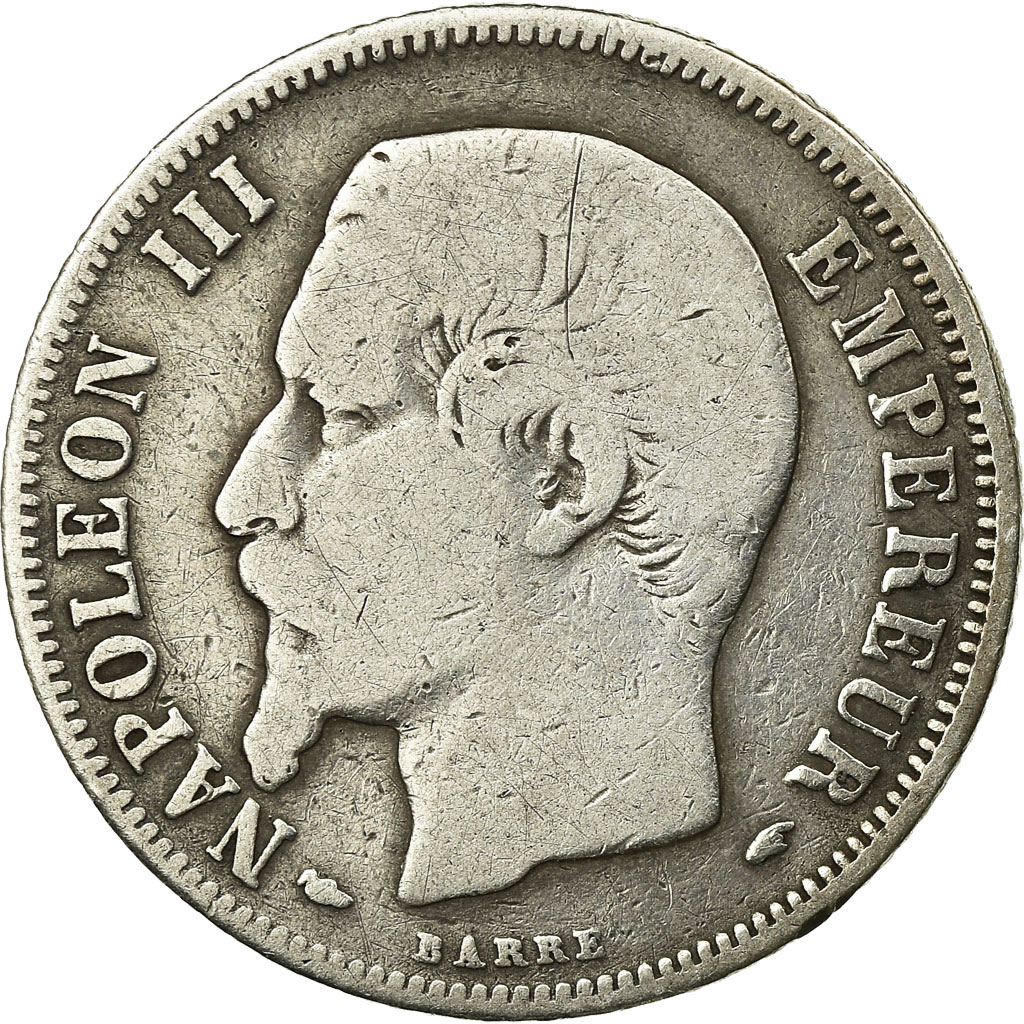 Coin, France, Napoleon III, Napoléon III, Franc, 1854, Paris, 