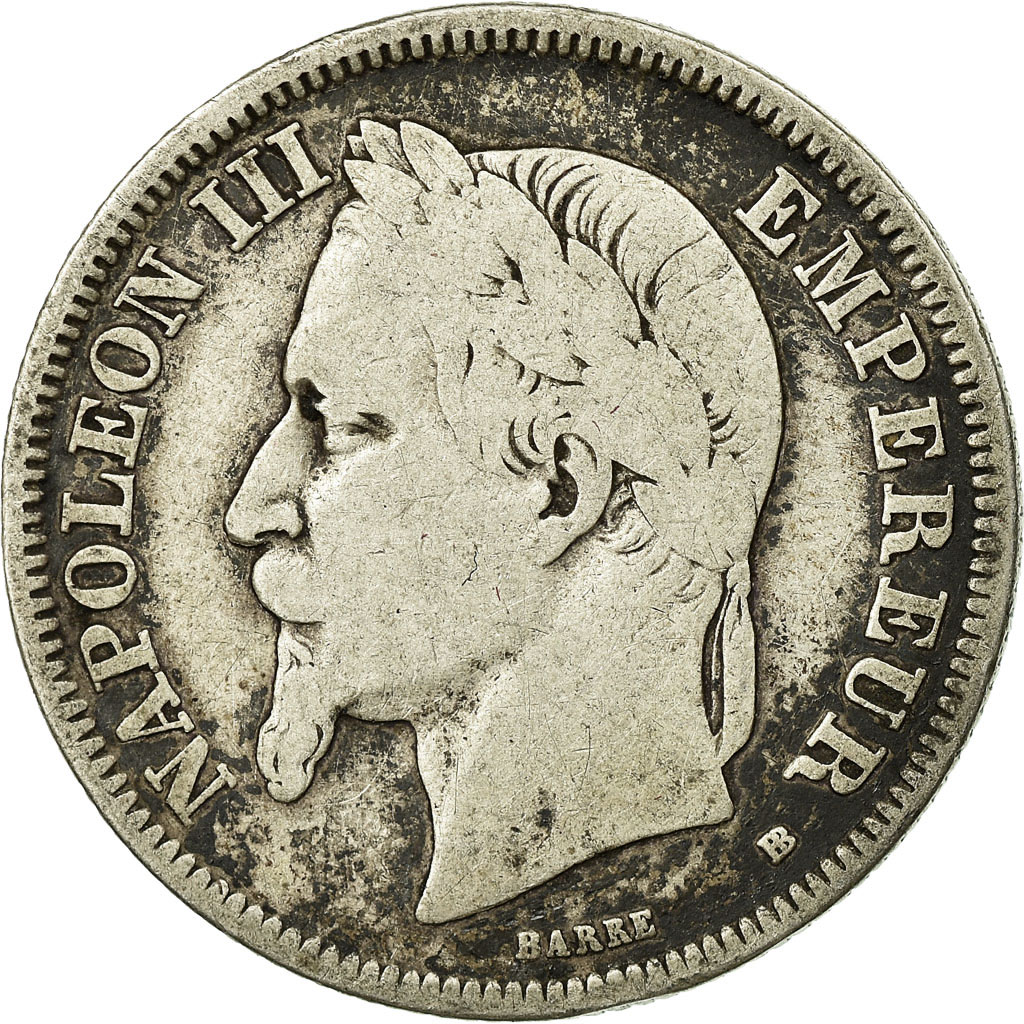 Coin, France, Napoleon III, Napoléon III, 2 Francs, 1869, Strasbourg, 
