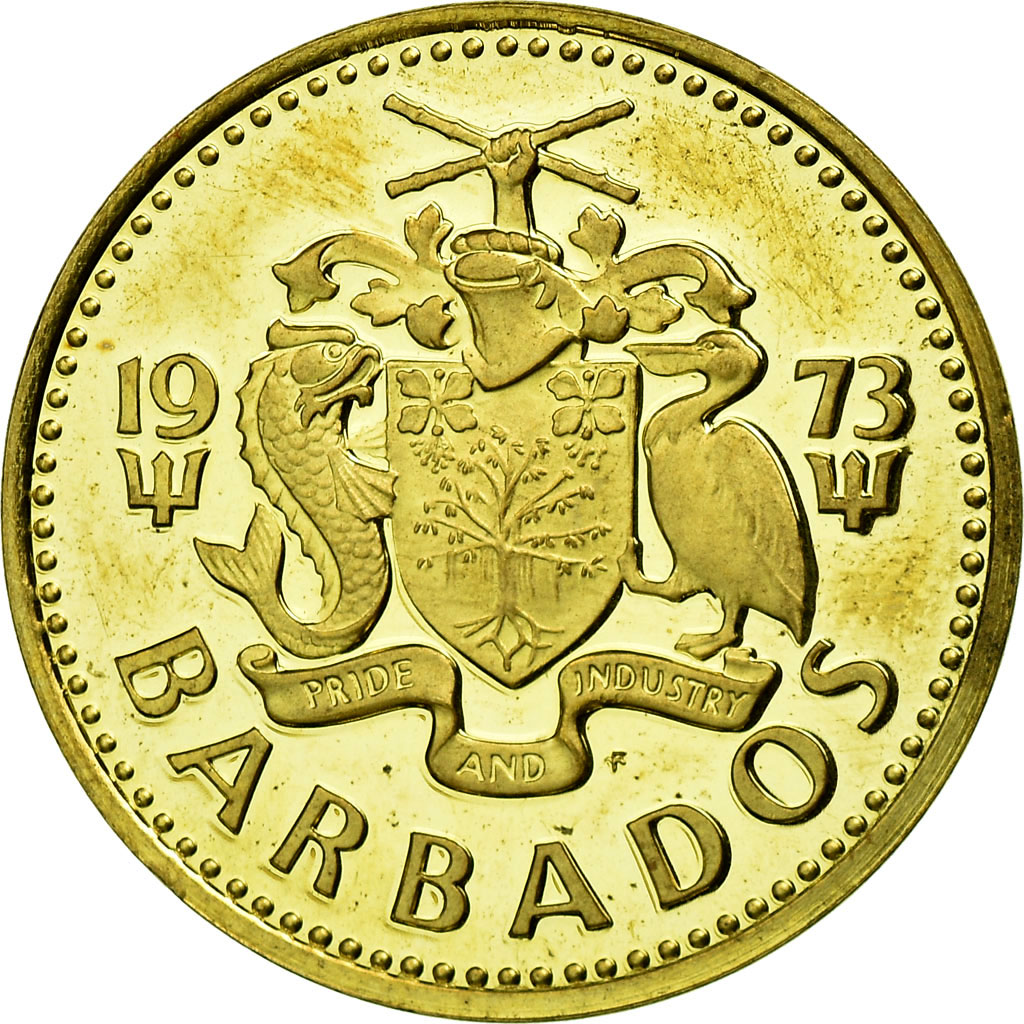 Coin, Barbados, 5 Cents, 1973, Franklin Mint, , Brass, KM:11