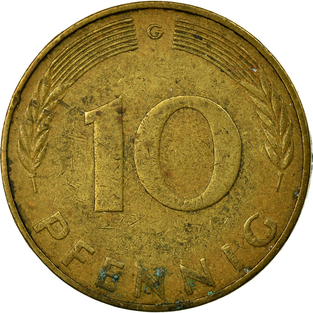 [#687267] Munten, Federale Duitse Republiek, 10 Pfennig, 1971, Karlsruhe, FR, Br