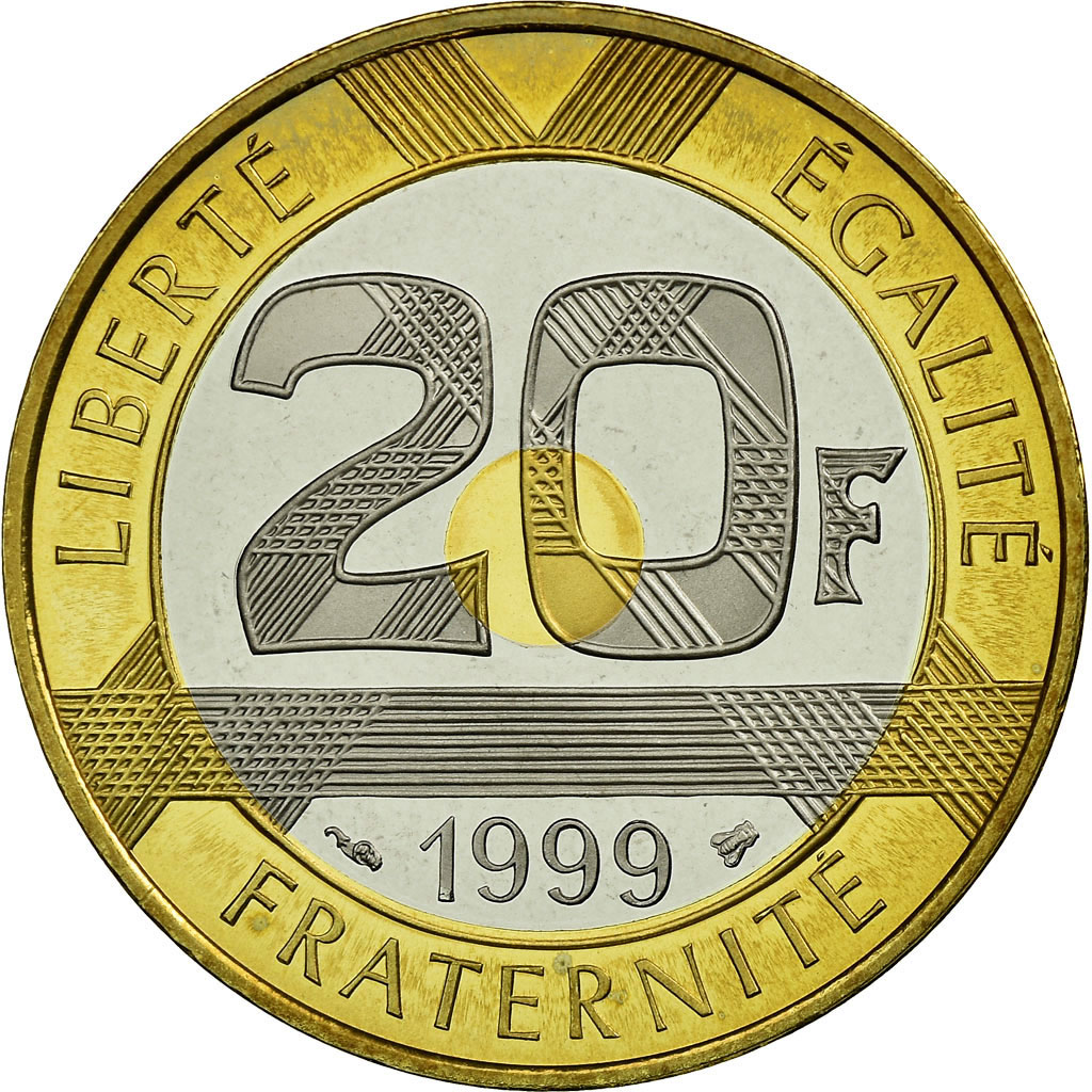 Coin, France, Mont Saint Michel, 20 Francs, 1999, Paris, 