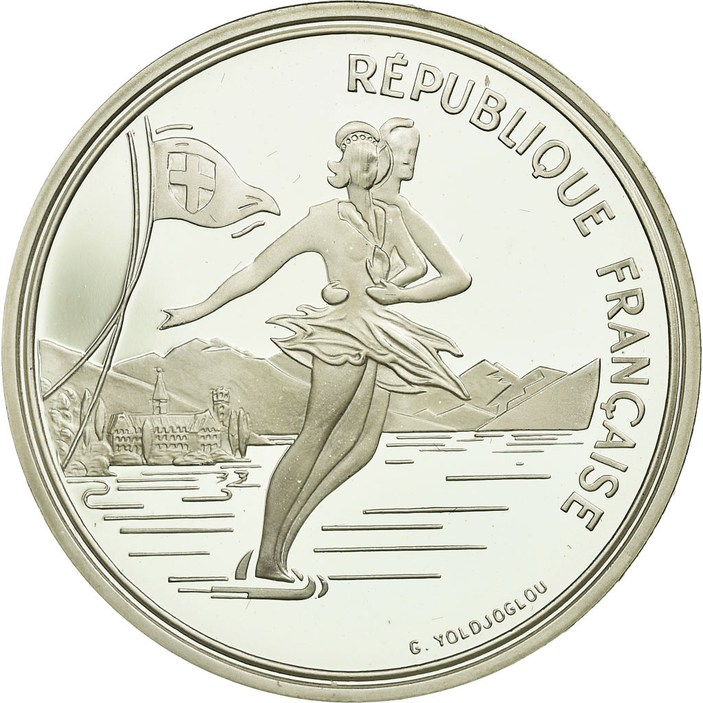 Coin, France, Patinage, 100 Francs, 1989, , Silver, KM:972, Gadoury:C3