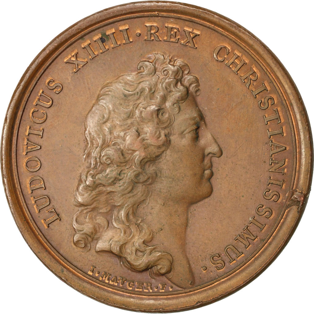 Frankrijk, Medal, Louis XIV, Politics, Society, War, Mauger, ZF+, Koper, Divo:65