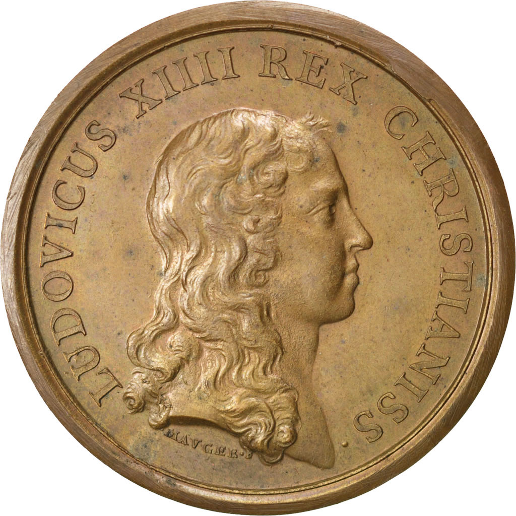 Frankrijk, Medal, Louis XIV, History, Mauger, ZF+, Koper
