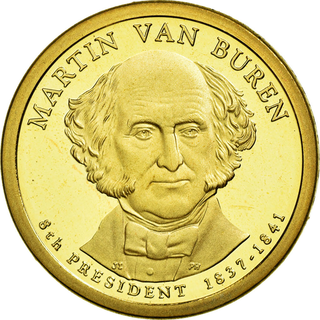 Coin, United States, Dollar, 2008, U.S. Mint, Martin Van Buren,