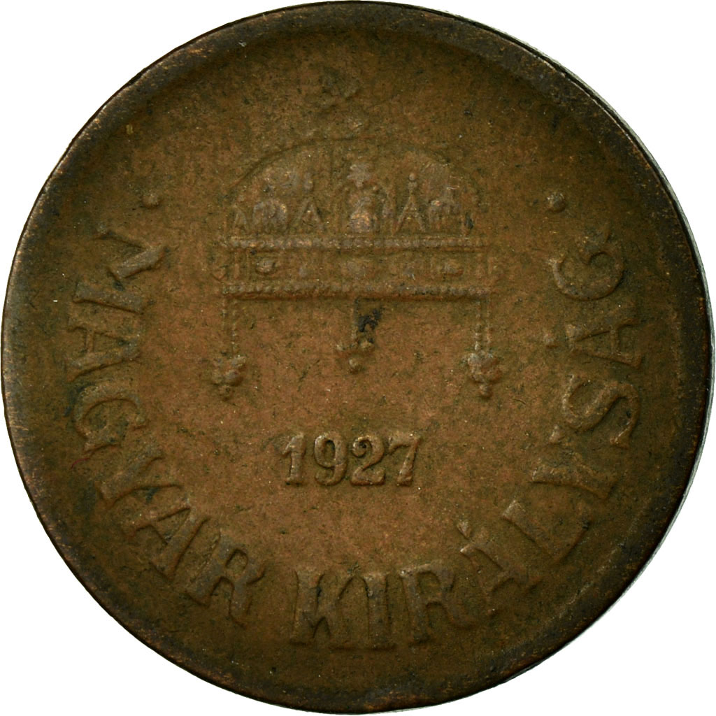 [#691580] Coin, Hungary, 2 Filler, 1927, Budapest, VF(30-35), Bronze, KM:506