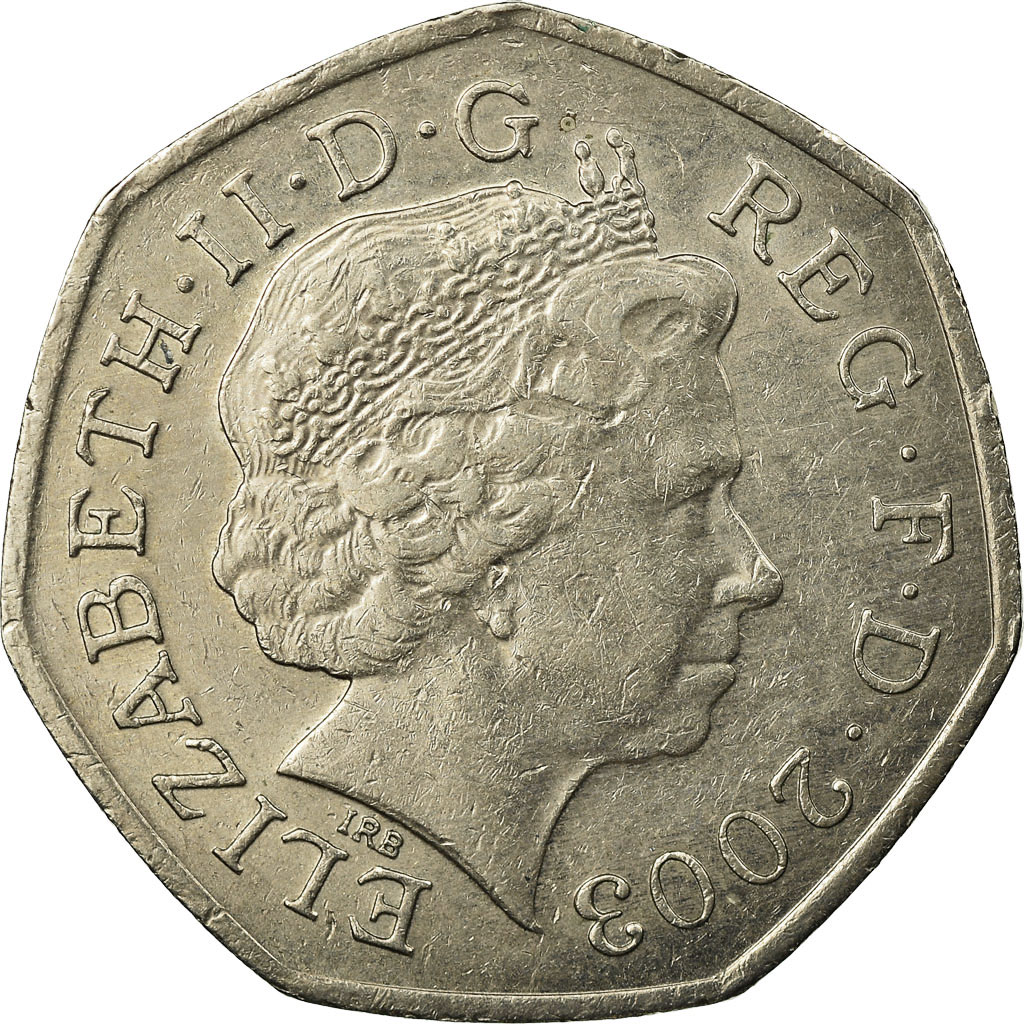 Moneda, Gran Bretaña, Elizabeth II, 50 Pence, 2003, MBC, Cobre - níquel