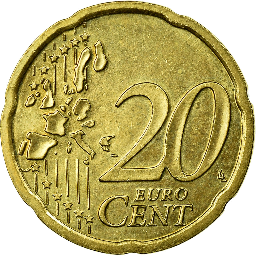 [#695614] Österreich, 20 Euro Cent, 2002, SS, Messing, KM:3086