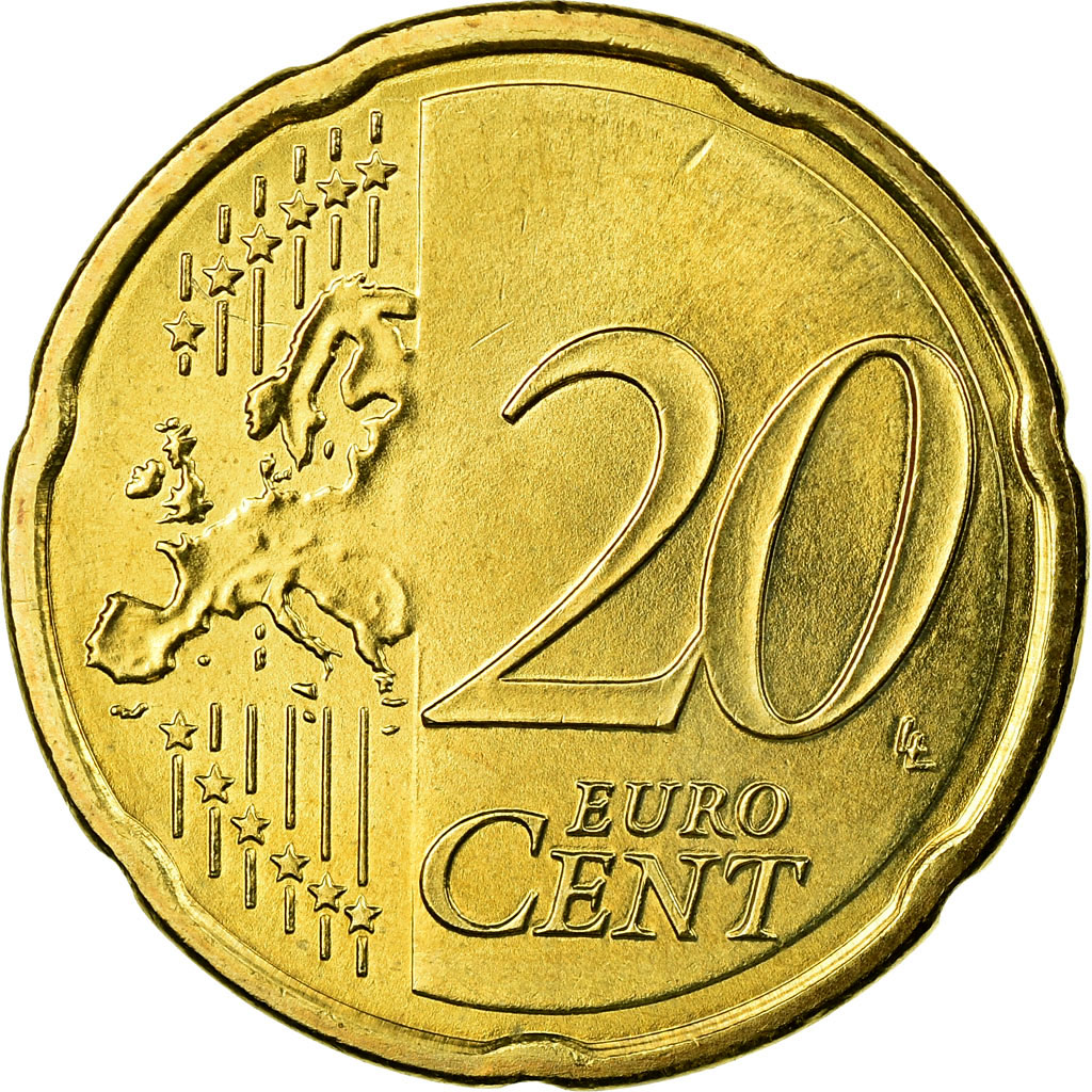 [#698414] Österreich, 20 Euro Cent, 2008, UNZ, Messing, KM:3140