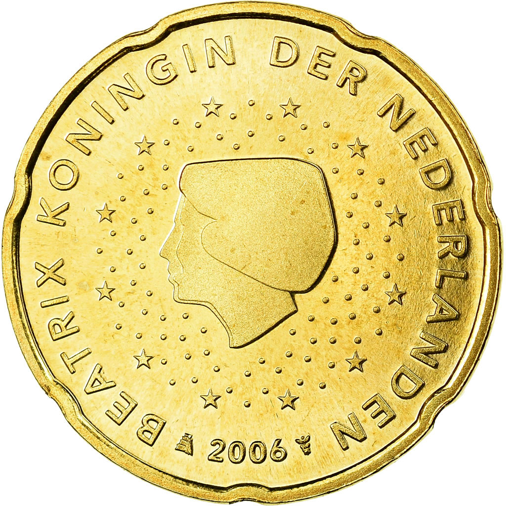 [#698957] Niederlande, 20 Euro Cent, 2006, STGL, Messing, KM:238