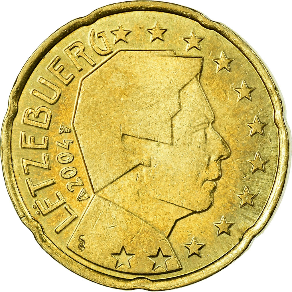 Luxemburg, 20 Euro Cent, 2004, VZ, Messing, KM:79