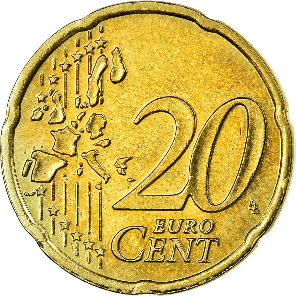 Luxemburg, 20 Euro Cent, 2004, VZ, Messing, KM:79