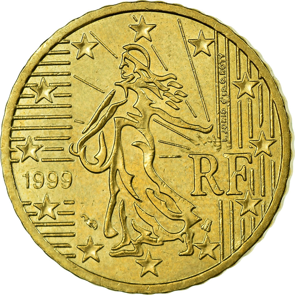 France, 50 Euro Cent, 1999, , Brass, KM:1287