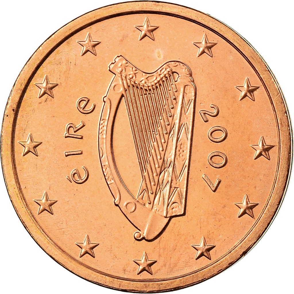IRELAND REPUBLIC, 2 Euro Cent, 2007, UNZ, Copper Plated Steel, KM:33