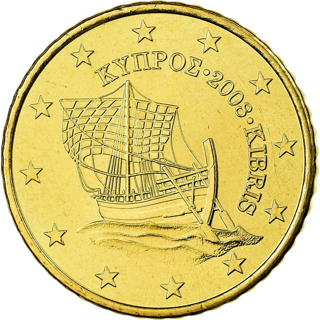 Zypern, 50 Euro Cent, 2008, STGL, Messing, KM:83